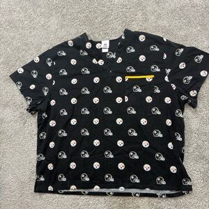 Pittsburgh Steelers NFL Team Apparel Scrub Top Black sz: XXL